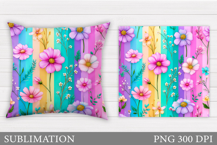 Floral Pillow Design. Flowers Pillow Sublimation