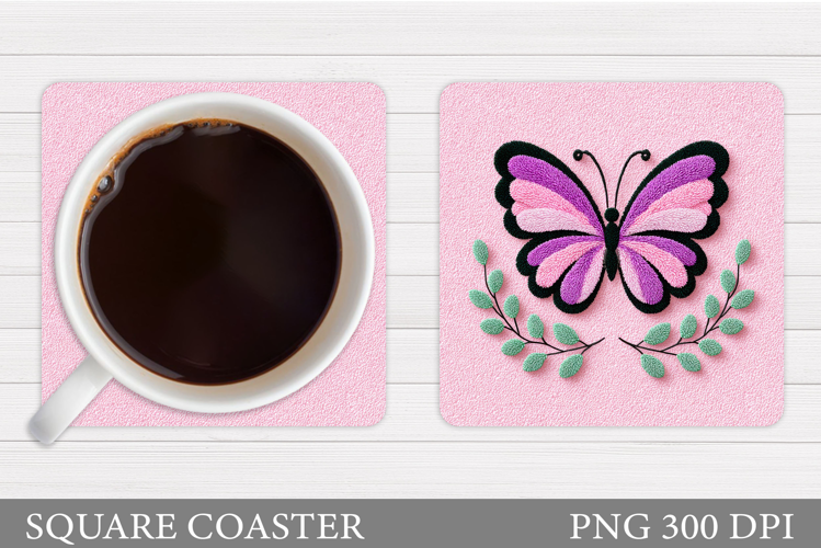 Butterfly Coaster Design. Butterfly Square Coaster