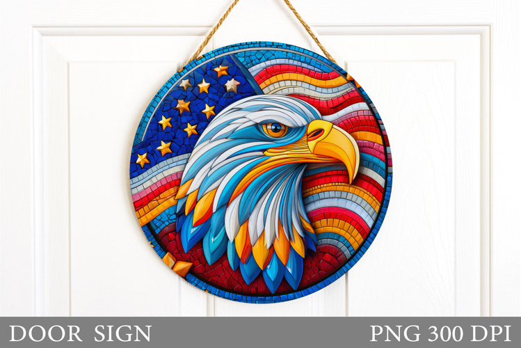 Patriotic Eagle Door Sign. Patriotic Door Sign Sublimation example image 1
