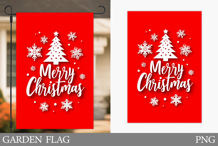 Merry Christmas Garden Flag. Christmas Garden Flag Design