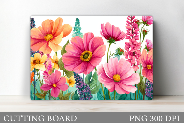 Wildflowers Cutting Board. Flowers Cutting Board Sublimation