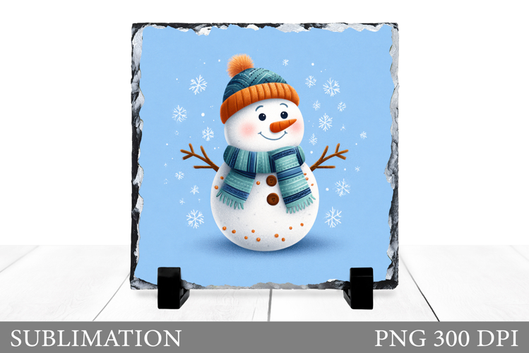 Snowman Slate Design. Cute Snowman Sublimation