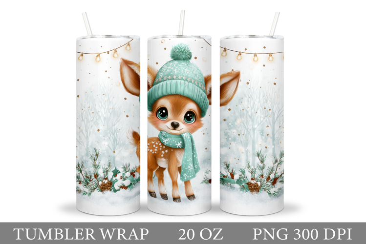 Christmas Deer Tumbler Design. Christmas Tumbler Sublimation