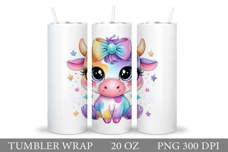 Cute Cow Tumbler Design. Cow Tumbler Sublimation