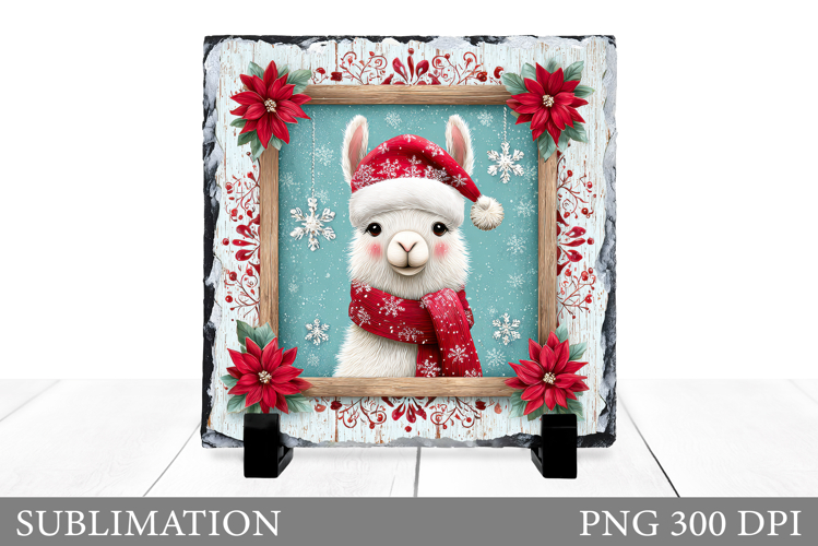 Christmas Lama Sublimation. Christmas Lama Slate Design