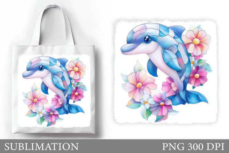 Cute Dolphin Tote Bag Design. Dolphin Sublimation