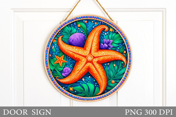Starfish Door Sign Sublimation. Sea Sublimation