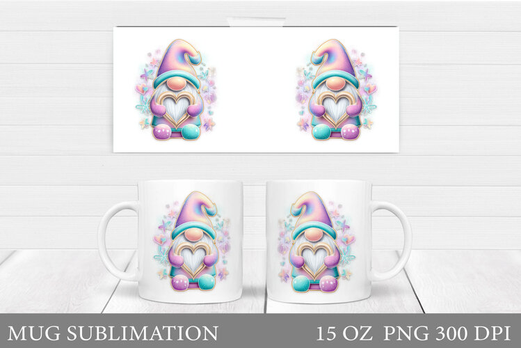 Valentines Gnome Mug. Valentines Mug Sublimation example image 1