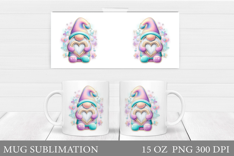 Valentines Gnome Mug. Valentines Mug Sublimation