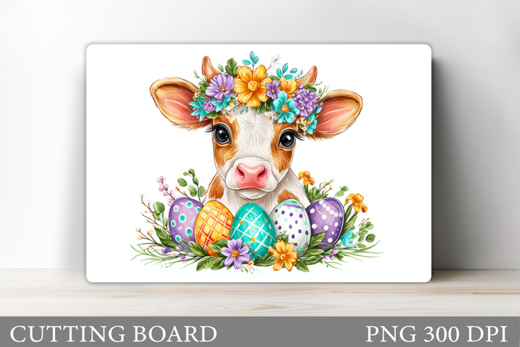 Easter Cow Cutting Board. Easter Cutting Board Sublimation