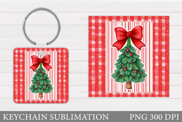 Christmas Tree Keychain. Christmas Keychain Sublimation