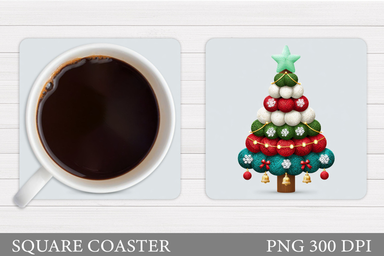 Christmas Tree Coaster Sublimation. Christmas Coaster Design