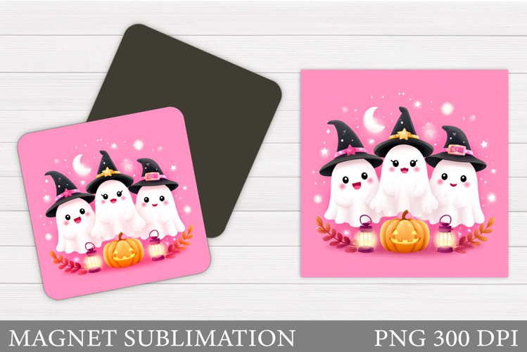 Halloween Ghost Magnet Design. Cute Ghost Sublimation