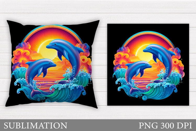 Dolphins Pillow Sublimation. Dolphin Sublimation