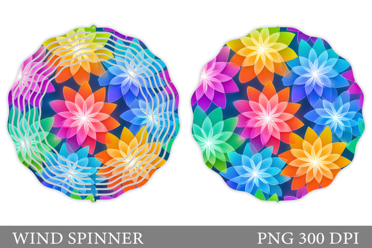 Floral Wind Spinner Sublimation. Flowers Wind Spinner Design