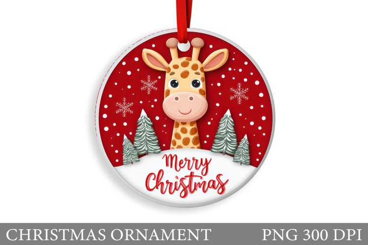 Cute Giraffe Christmas Ornament. Christmas Ornament Design