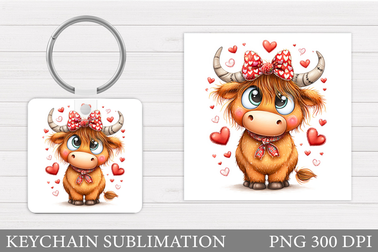 Valentines Cow Keychain. Valentine Keychain Design
