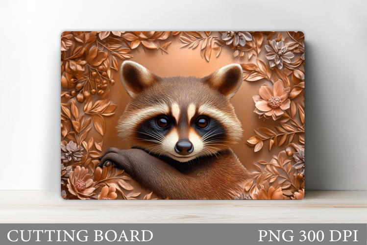 Raccoon Cutting Board. Flowers Cutting Board Design