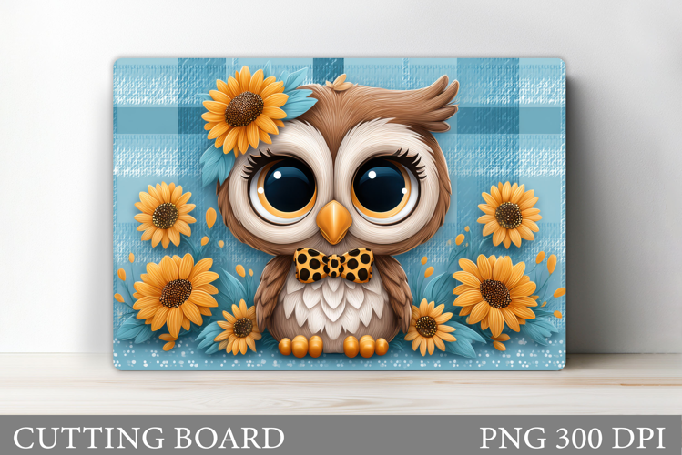 Cute Owl Cutting Board. Owl Flowers Kitchen Cutting Board