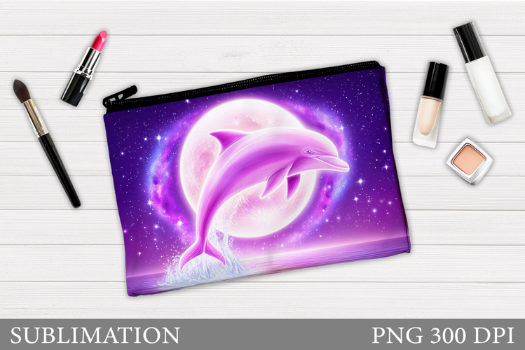 Dolphin Makeup Bag Sublimation. Dolphin Cosmetics Bag Design
