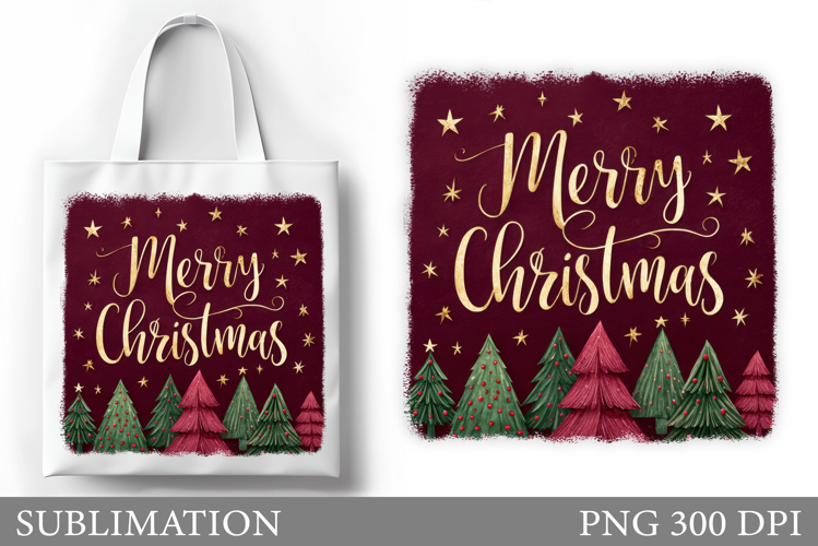 Christmas Tree Tote Bag. Christmas Tote Bag Sublimation
