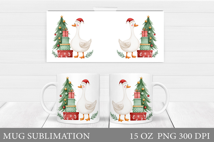 Christmas Goose Mug Design. Christmas Mug Sublimation