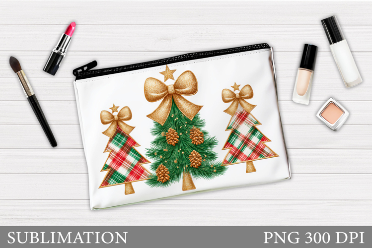 Christmas Cosmetics Bag. Christmas Tree Makeup Bag Design
