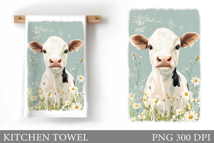 Cow Kitchen Towel Design. Cow Sublimation
