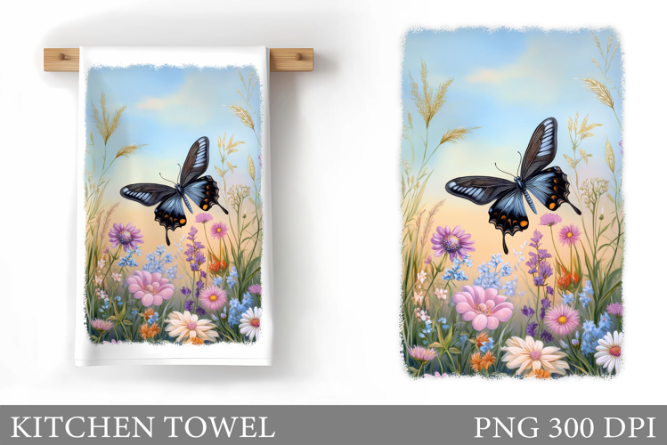 Butterfly Kitchen Towel. Butterfly Sublimation