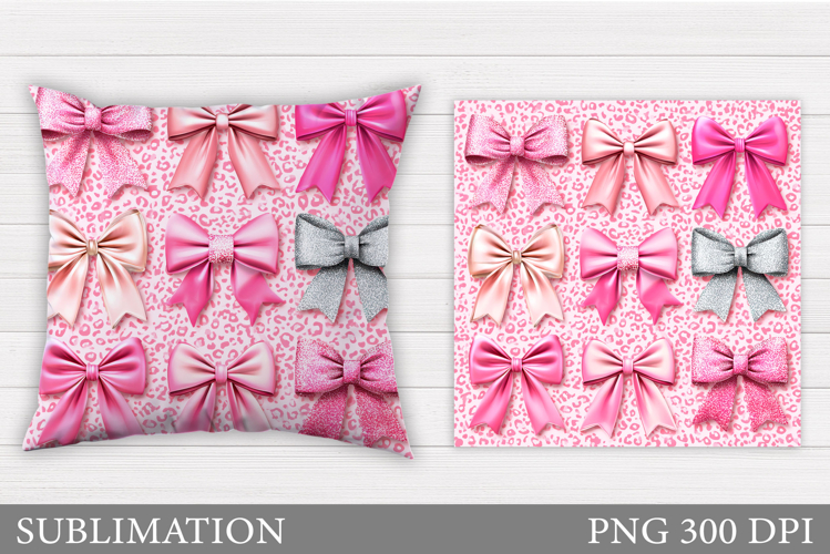 Bows Pillow Design. Bows Sublimation example image 1