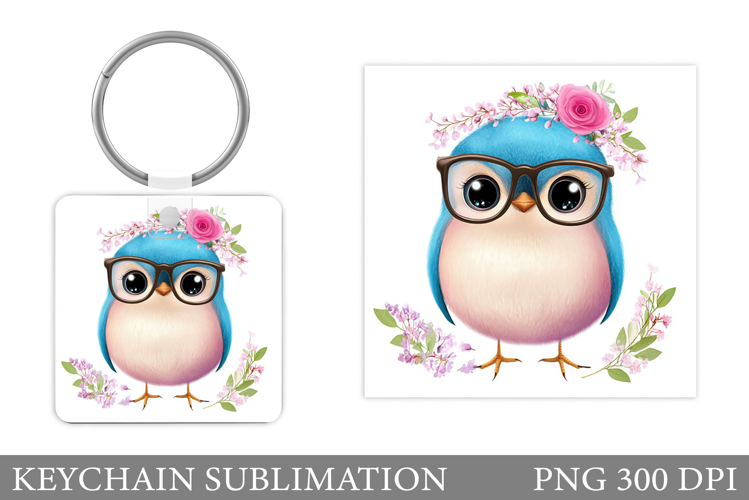 Cute Bird Keychain Design. Cute Bird Sublimation