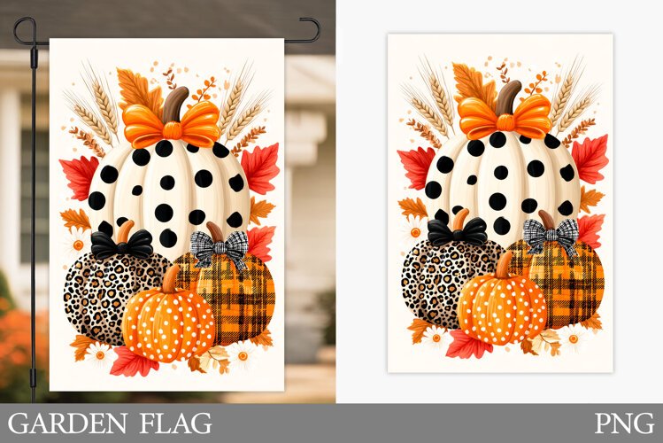 Pumpkin Garden Flag Design. Pumpkin Sublimation example image 1
