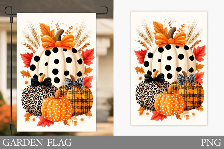 Pumpkin Garden Flag Design. Pumpkin Sublimation