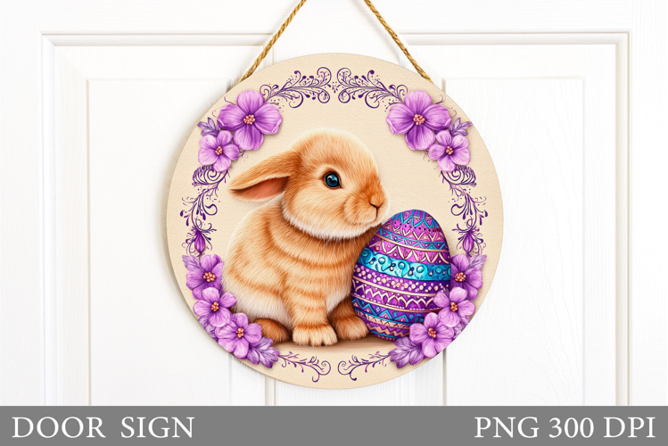 Easter Bunny Door Sign Sublimation. Easter Door Sign Design