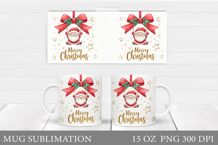 Cute Santa Claus Mug Design. Christmas Mug Sublimation example image 1
