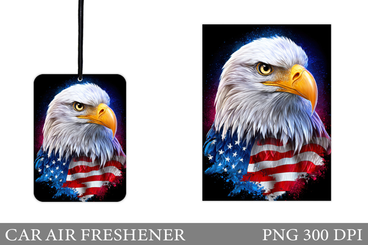 Patriotic Eagle Car Air Freshener. Patriotic Sublimation