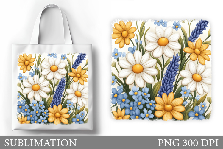 Wildflowers Tote Bag Sublimation. Flowers Sublimation