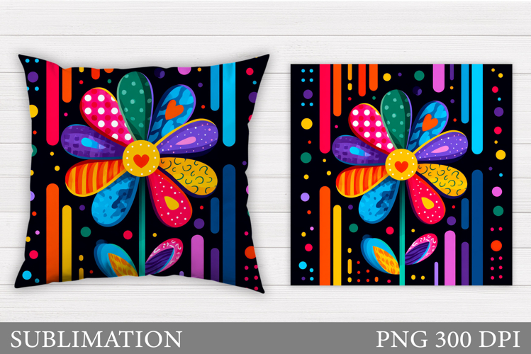 Flower Pillow Design. Floral Pillow Sublimation