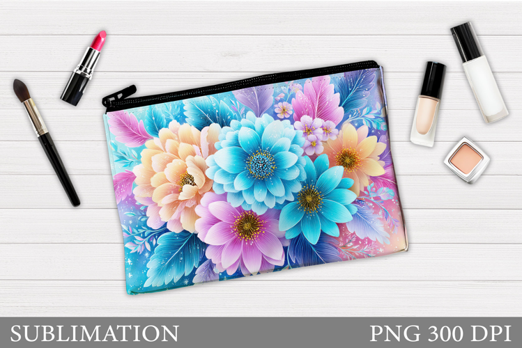 Flowers Makeup Bag Design. Flowers Cosmetics Bag Sublimation