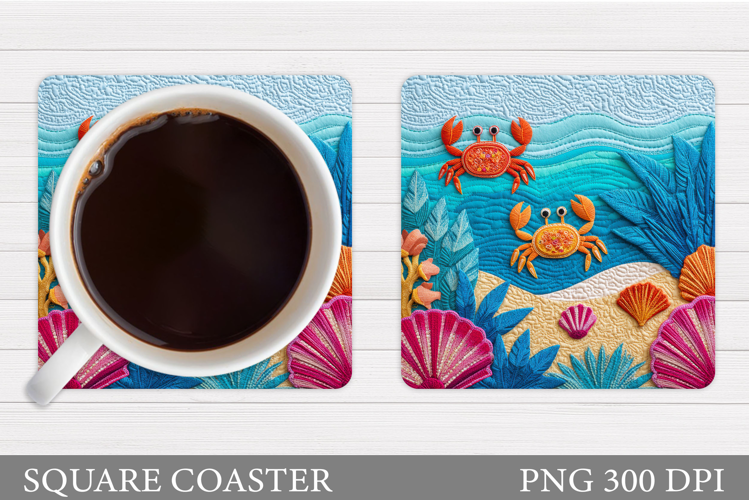 Crab Coaster Design. Sea Coaster Sublimation
