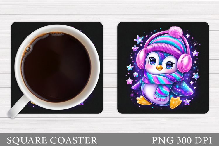 Christmas Penguin Coaster. Christmas Coaster Design