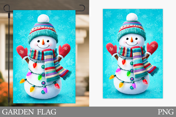 Cute Snowman Garden Flag. Christmas Garden Flag Design