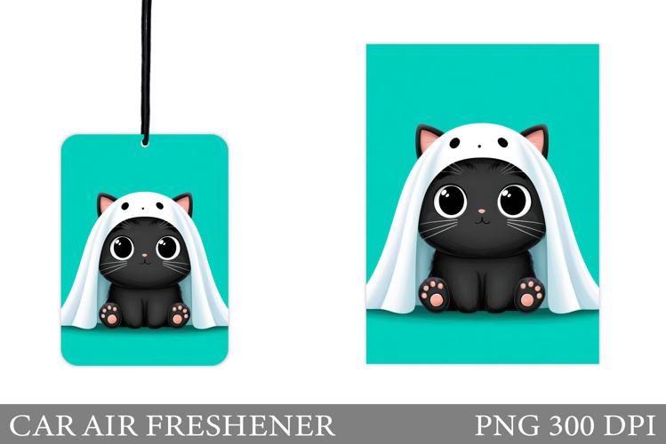 Ghost Cat Car Air Freshener. Halloween Car Air Freshener