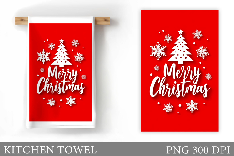 Merry Christmas Kitchen Towel. Christmas Kitchen Towel