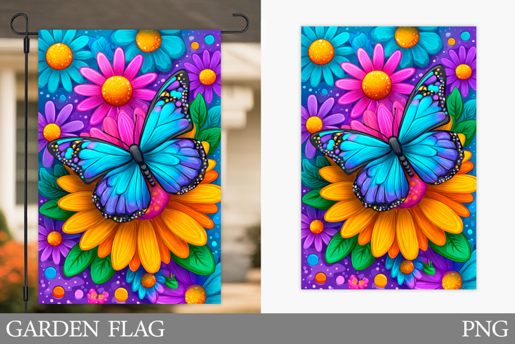 Butterfly Garden Flag Design. Butterfly Sublimation
