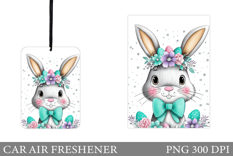 Cute Bunny Car Air Freshener Design. Cute Bunny Sublimation