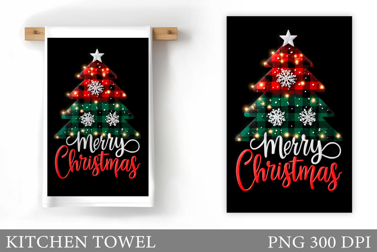 Christmas Tree Kitchen Towel. Christmas Kitchen Towel Design