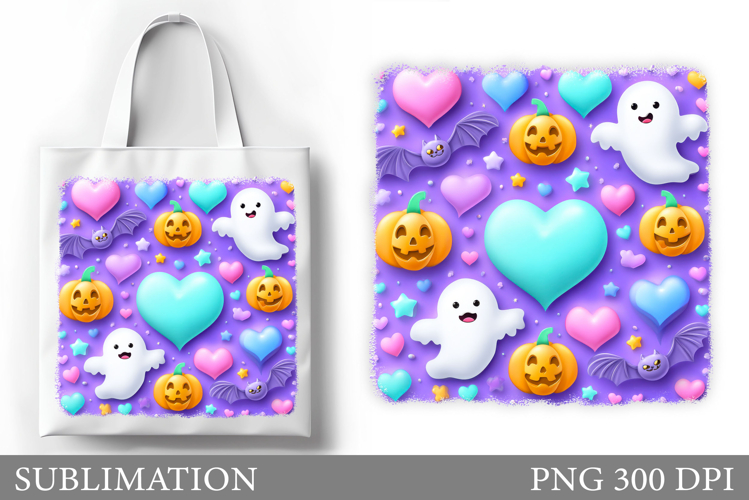 Ghost Tote Bag Sublimation. Halloween Tote Bag Design