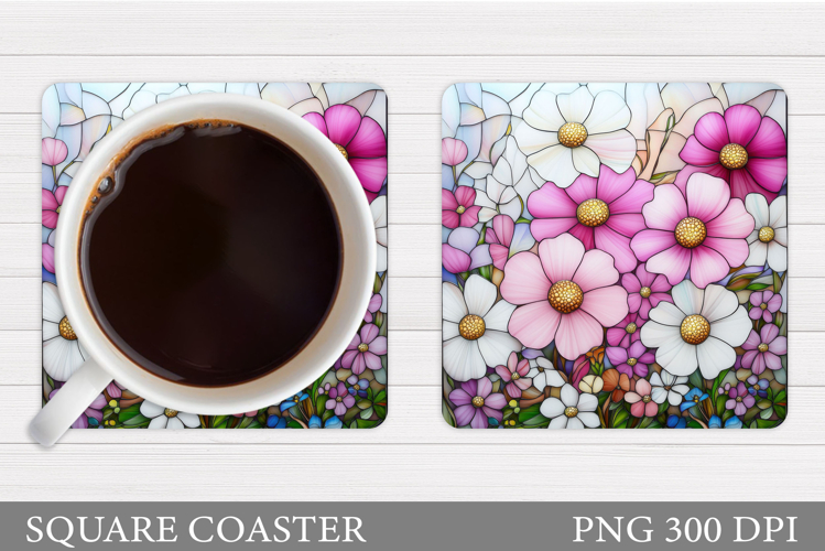 Floral Coaster Design. Flowers Coaster Sublimation
