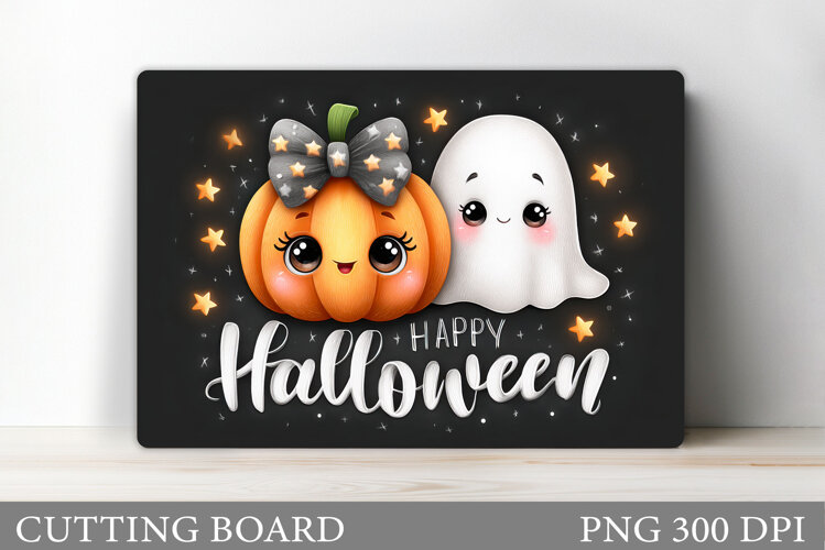Ghost Cutting Board Sublimation. Halloween Cutting Board example image 1
